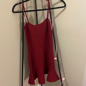 LF SEEK Dark Red Bodycon Flare Mini